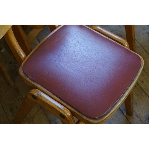 538 - A Set of 8 Plywood & Jointed Kitchen Chairs in the 1950s style with Rexine Seats & Metal Studs.