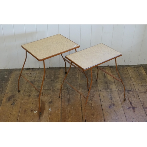 546 - A Nest of Two Metal legged Coffee Tables in the 1950s style.