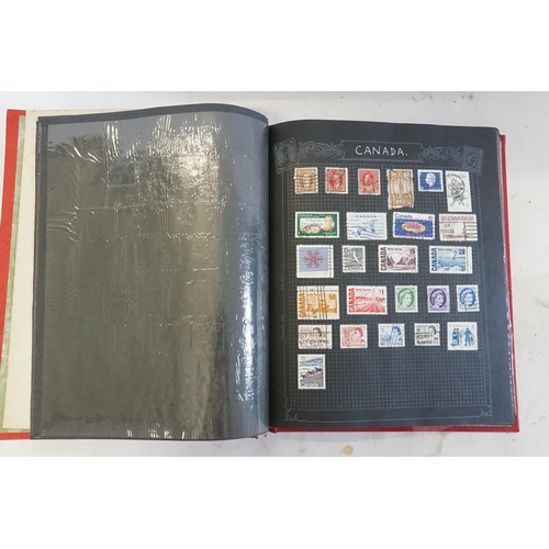 254 - A Barclays Red Cloth Covered Stamp Album & Contents.