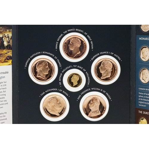 230 - A 2015 6 piece coin set, for the Battle of Waterloo 1815-2015, this coin set contains five bronze ca... 