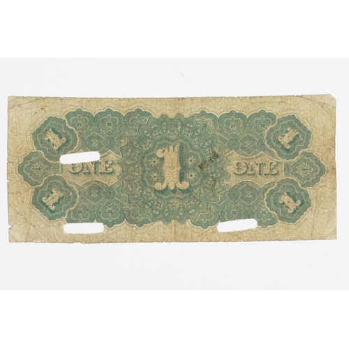 252 - A 1867 $1 The Macon & Brunswick Rail Road Company Fare Ticket Currency note, issue number 20996, 3 p... 