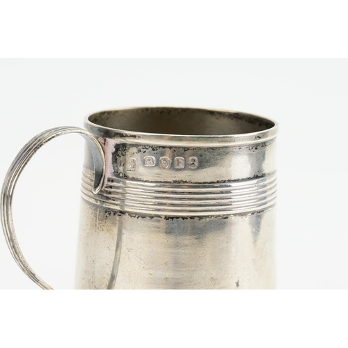 94 - A Georgian 1801 George III Silver Christening Mug. Makers mark rubbed. Weight 78g.