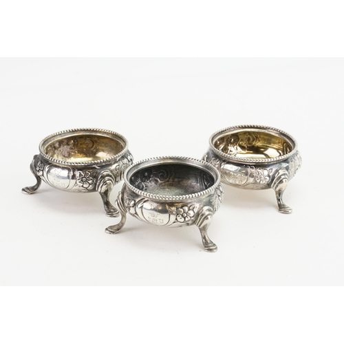 97 - A Set of three Victorian 1866 Silver cruets by 