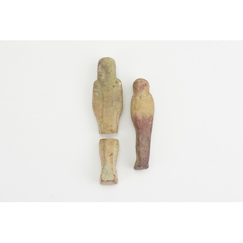 426 - Two ancient Egyptian Shabti figures of servants, in a pale stone colour. One with a single break. 8c... 