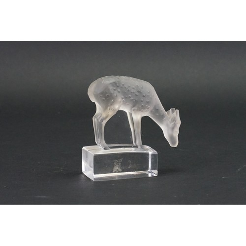 716 - A Lalique study of a feeding deer.