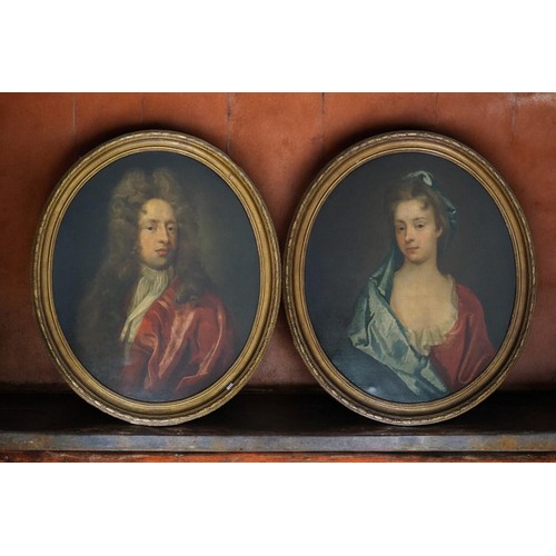 664 - A Pair of Georgian Oval Oil Paintings of 