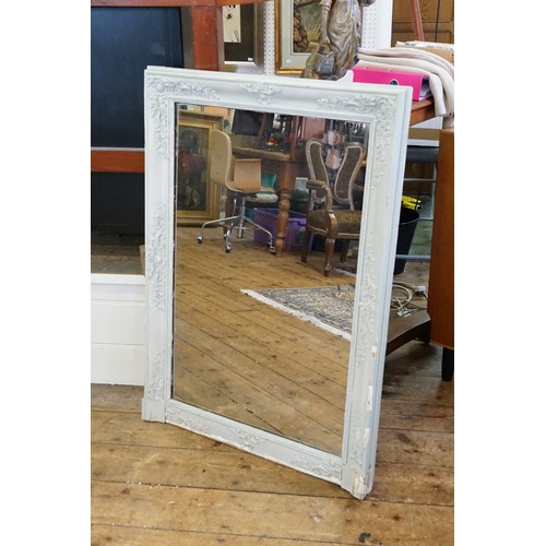 556 - A Very Heavy Victorian Wood & Painted Gesso Pier Mirror. Measuring: 77cms x 110cms.