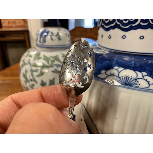 77 - A Circa 1735 Silver George II Georgian Mote Spoon by 