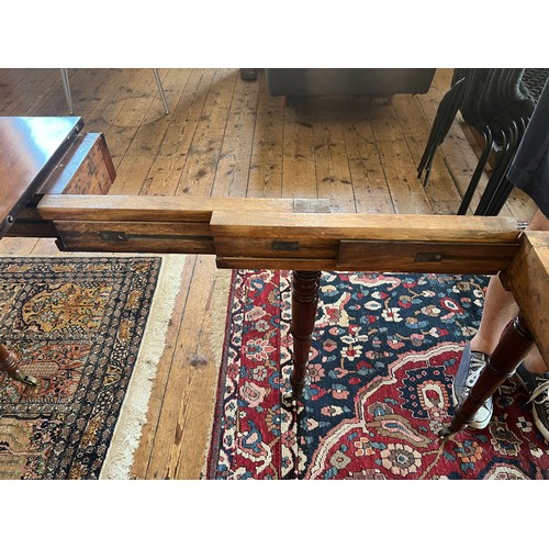 491 - A Regency Mahogany Pull Out Extending Campaign Table after a design to John McLean (?) fitted with t... 