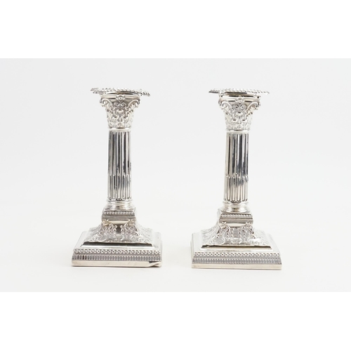 9 - A Pair of Edwardian 1902 Silver Candlesticks holders by 