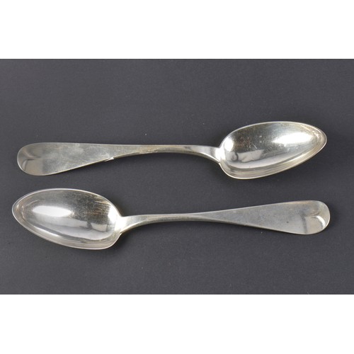 39 - A Pair of American Old English Table Spoons with the initials E B L By 