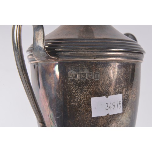 52 - A Two Handled Silver Sports Trophy on a Pedestal Base. Weighing: 256 grams.