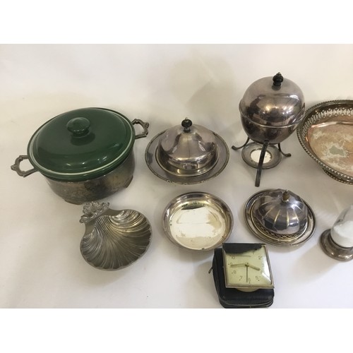 72 - A Silver mounted Sugar Castor, an Egg Coddler & Various Silver Plated items.