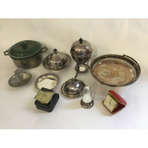 72 - A Silver mounted Sugar Castor, an Egg Coddler & Various Silver Plated items.