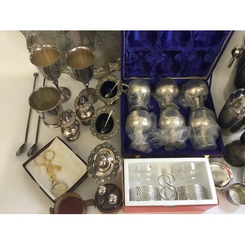 74 - A Large Collection of Silver Plate to include a Victorian Salver, Cocktail Shaker, Cruet Set, Egg To... 