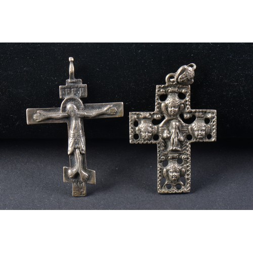 118 - Two Large Silver Crosses.