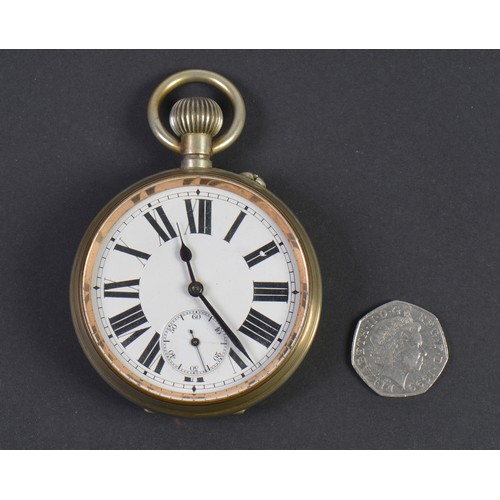 221 - A Large Nickel Silver Gentleman's Pocket Watch with winding mechanism.