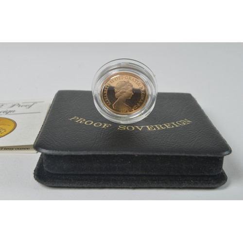 234 - A Royal Mint 1982 Full Proof Sovereign Gold Coin in the Original Case with Booklet.