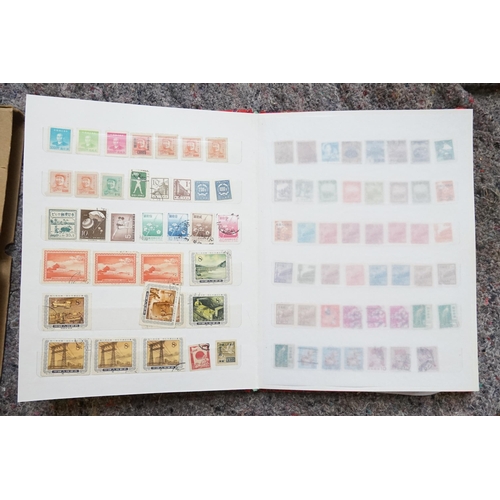 255 - A Collection of Chinese Stamps from various periods contained in a Red Silk Case.