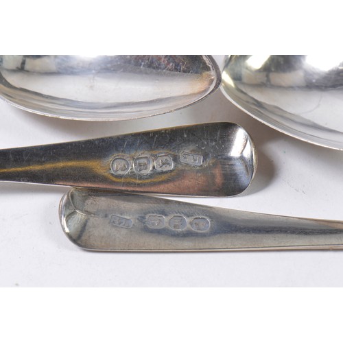 12 - A Set of Six Georgian Silver Old English pattern Tea Spoons with the initial 