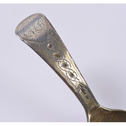 16 - A Georgian Bright Cut & Engraved Horse Show shaped Caddy Spoon by Joseph Taylor. Birmingham F. Weigh... 