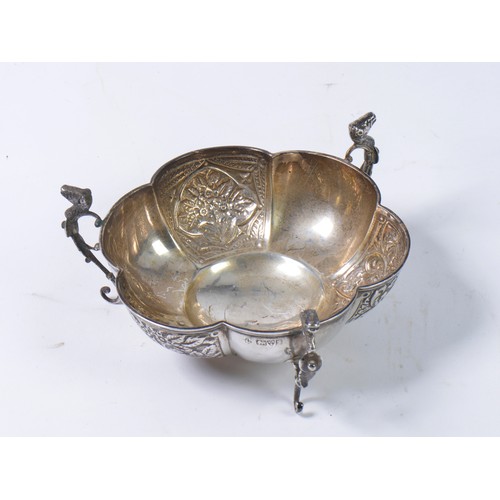 21 - A Silver Three Handled Sweet Meat Dish. Hallmarked: Chester. Weighing: 131 grams.