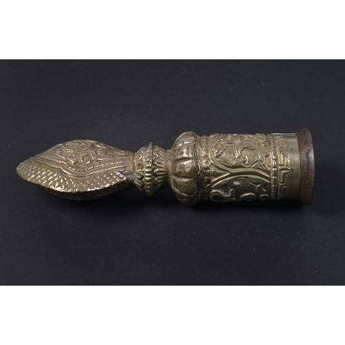 27 - An Indian Bed Finial inset & Engraved Seal.