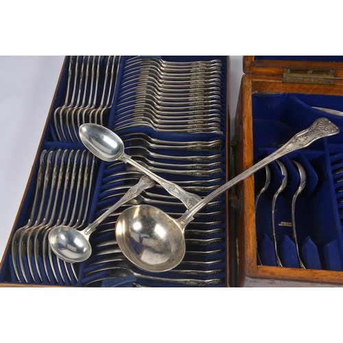 36 - An Extensive Silver Canteen of Cutlery in the main for 18 Persons in the King's Pattern with Shoulde... 