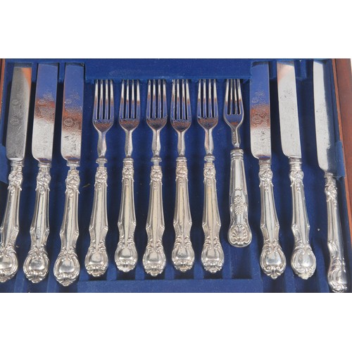 41 - A Collection of Close Plated & Silver Handled Desert Knives & Forks in Case.