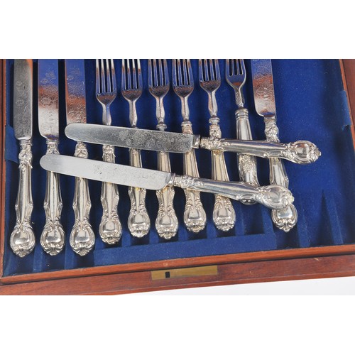 41 - A Collection of Close Plated & Silver Handled Desert Knives & Forks in Case.