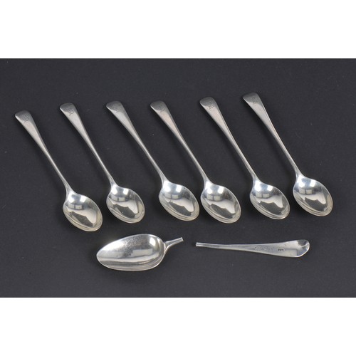 43 - A Set of Six Silver Tea Spoons & a Georgian Spoon. Weighing: 77 grams.