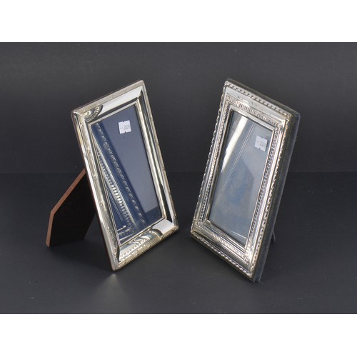 62 - Two Silver Photo Frames. Measuring: 9cms x 13cms. (Picture Size).