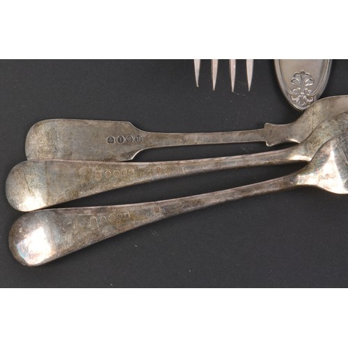 116 - A Set of Six of Each French Silver Plated Louis Seize Table Spoons & Forks.