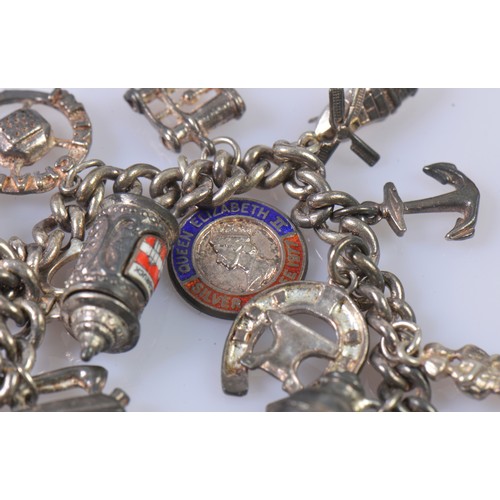 150 - A Collection of Silver Charms, Bracelets, (800) standard Necklace with Paste, Pearl Ring, etc.