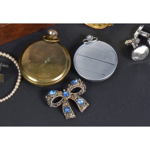 209 - A Pearl Necklace, Wedgwood Cufflinks, Rotary Wristwatch, Sekonda, Smiths Pocket Watch, Tie Pins cont... 