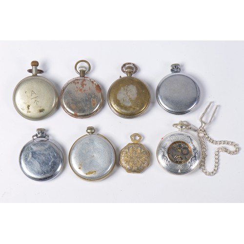 262 - A Collection of 8 Pocket Watches to include Smiths, Ingersoll Reliance, Shock Proof Lever, etc.