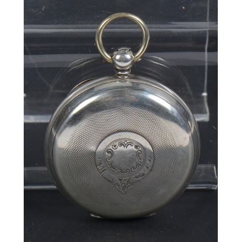 275 - A Silver Cased Gentleman's Pocket with a Fusee movement, Back Plate missing. No: 8454, with an Ename... 