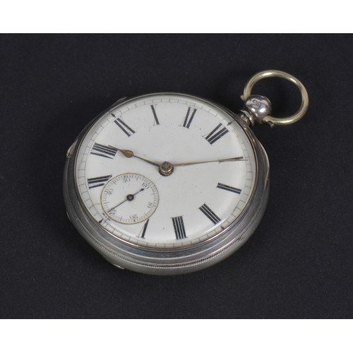 275 - A Silver Cased Gentleman's Pocket with a Fusee movement, Back Plate missing. No: 8454, with an Ename... 