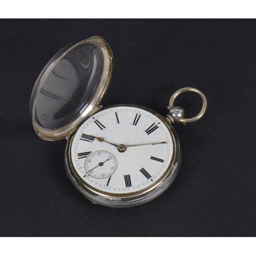 275 - A Silver Cased Gentleman's Pocket with a Fusee movement, Back Plate missing. No: 8454, with an Ename... 