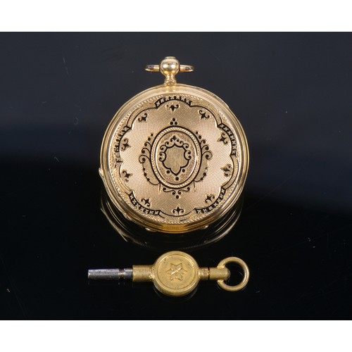 286 - A Lovely Swiss made 18ct Ladies Gold Pocket Watch with 15 Rubies (Geneve), a Cameo & Original Key. W... 