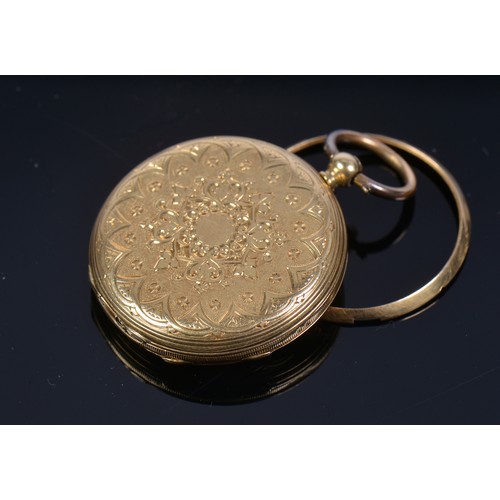 287 - A Ladies engraved Pocket Watch with an Enamel Face & Dial. No: 87. 16981. Engraved: Violet Mauritius... 