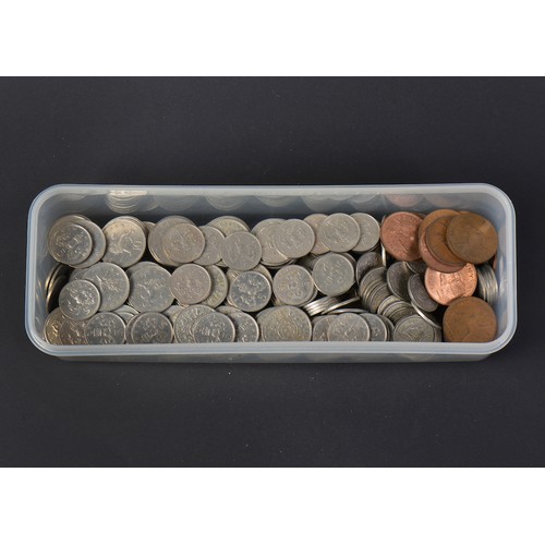 302 - A Large Collection of Cupro-Nickel & Bronze Coins to include 10p's, 5p's, Shillings, Two Shillings, ... 