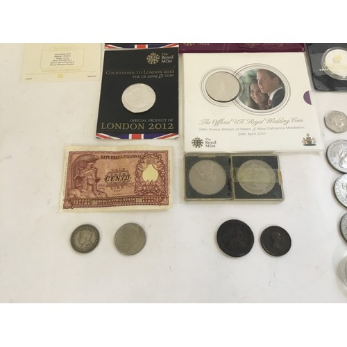 311 - A Collection of Coins to include an 1888 Silver Victoria Crown, 1887 Florin, Seven Westminster Mint ... 