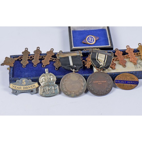 320 - A Collection of medals to include a Southern Railway centre of St. John's Ambulance awarded to Alber... 