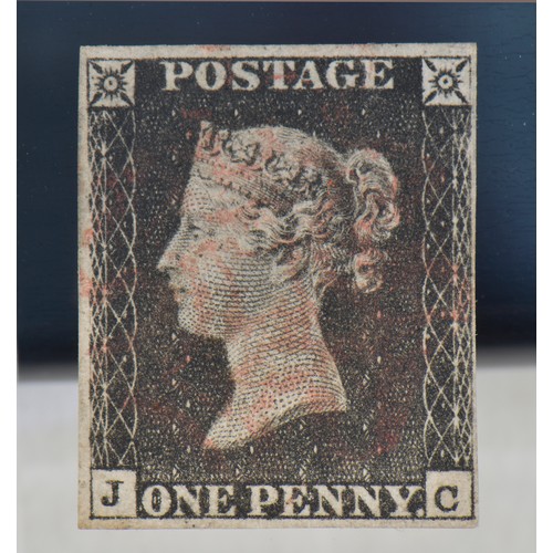 326 - A Penny Black Stamp, 4 Margin (Three Large), Used with Light Red Maltese Cross, Clear Profile, Fine ... 