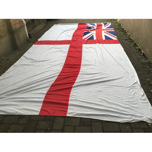 500 - A Very Large Original Royal Navy White Ensign Flag. Measuring: 570cms x 260cms.