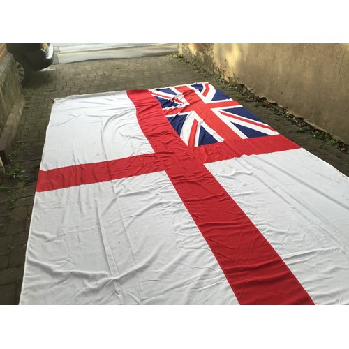 500 - A Very Large Original Royal Navy White Ensign Flag. Measuring: 570cms x 260cms.