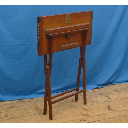 573 - A Victorian Mahogany Folding Bridge Table with inset Flip-Up Numerals & resting on an X Framed Base.... 