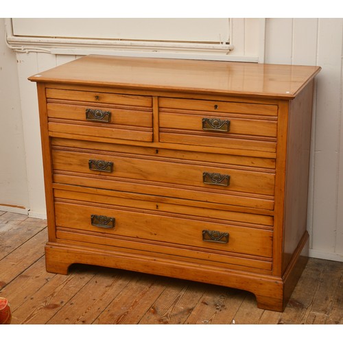 585 - A Late 19th Century Ash Chest fitted with Two Short & Two Long Drawers. Measuring: 107cms across x 5... 