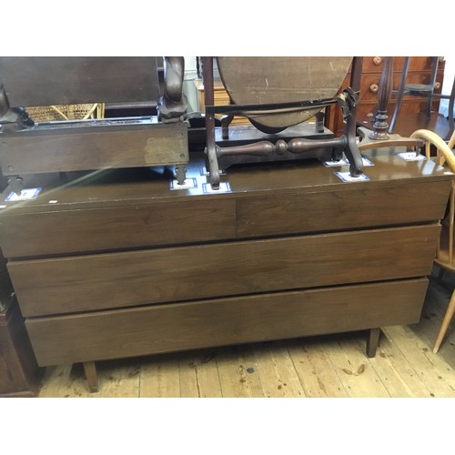 590 - A 1950s Multi Drawers Sideboard resting on shaped legs. Measuring: 152cms across x 46cms deep x 86cm... 